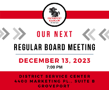 Next Board of Education Meeting Scheduled for Dec. 13