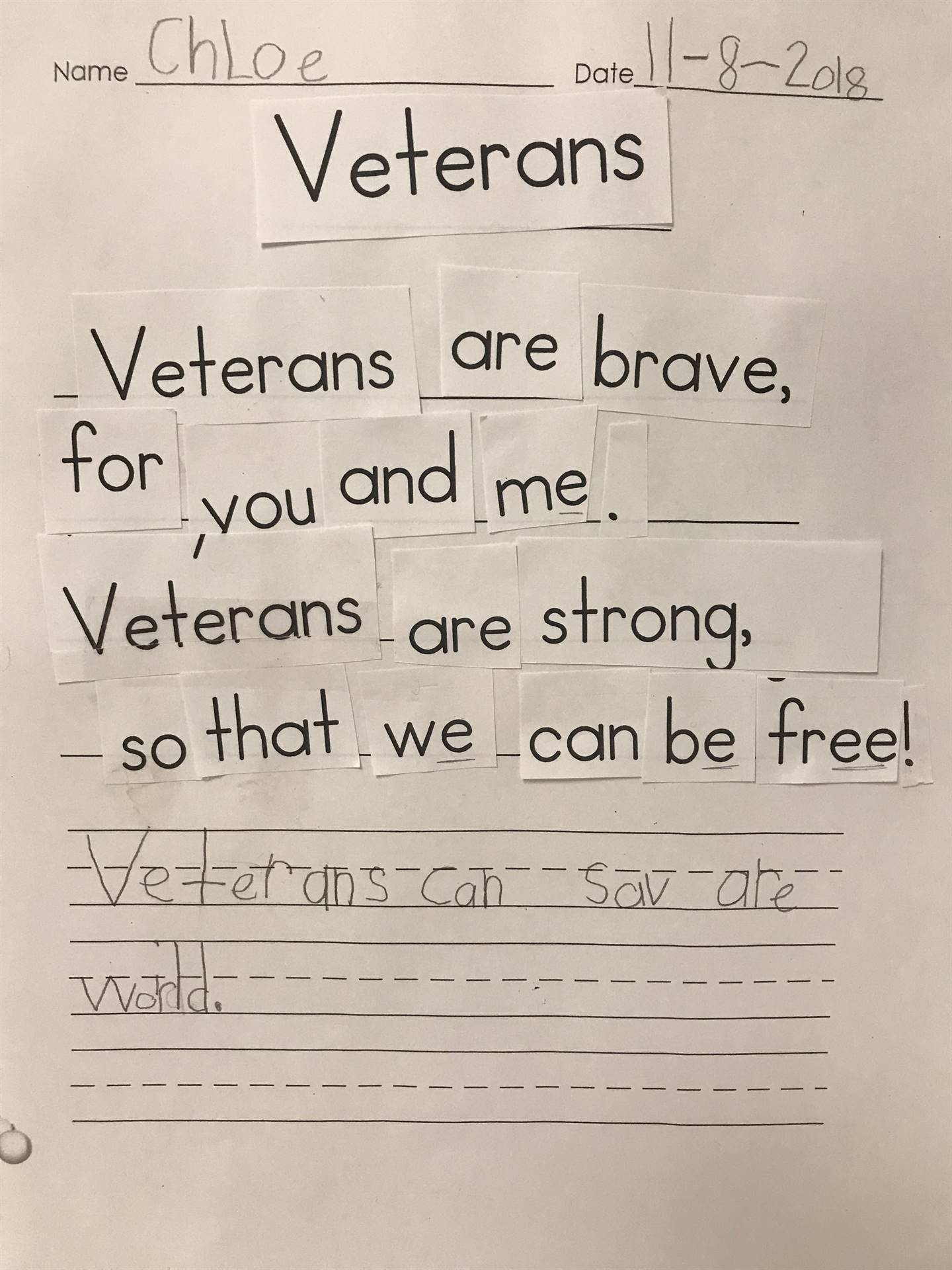 Veterans Day writings