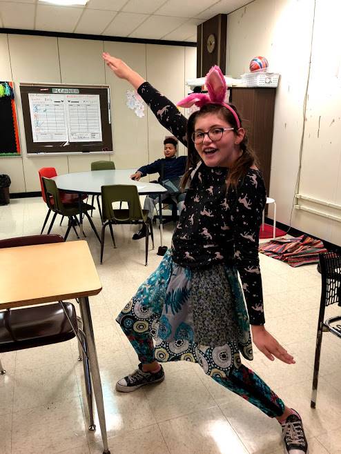 student dressed for wacky day