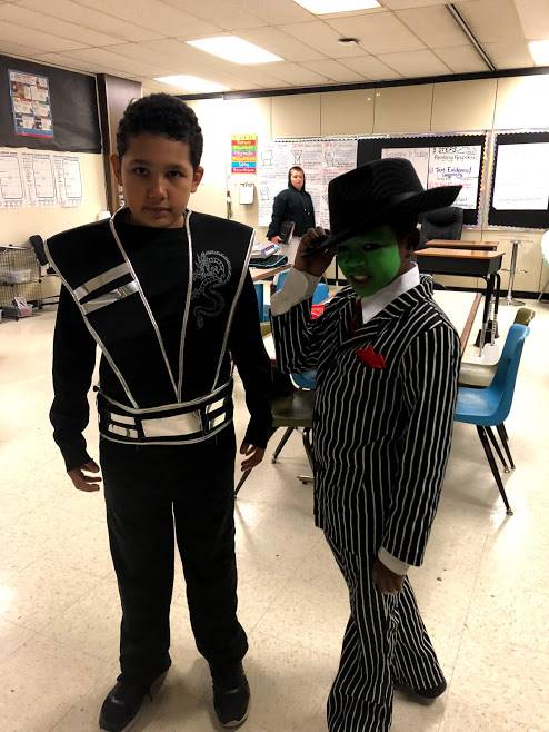 students dressed as a ninja and The Mask