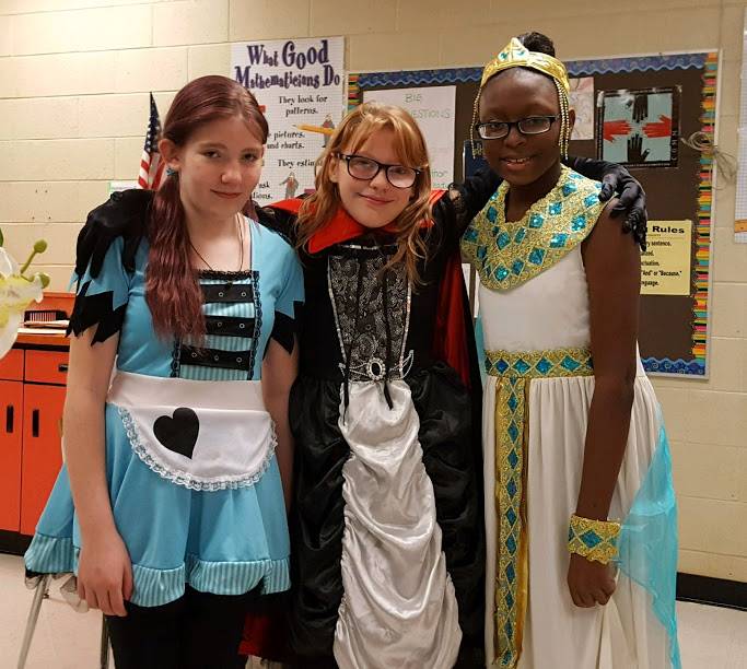 students dressed for Halloween
