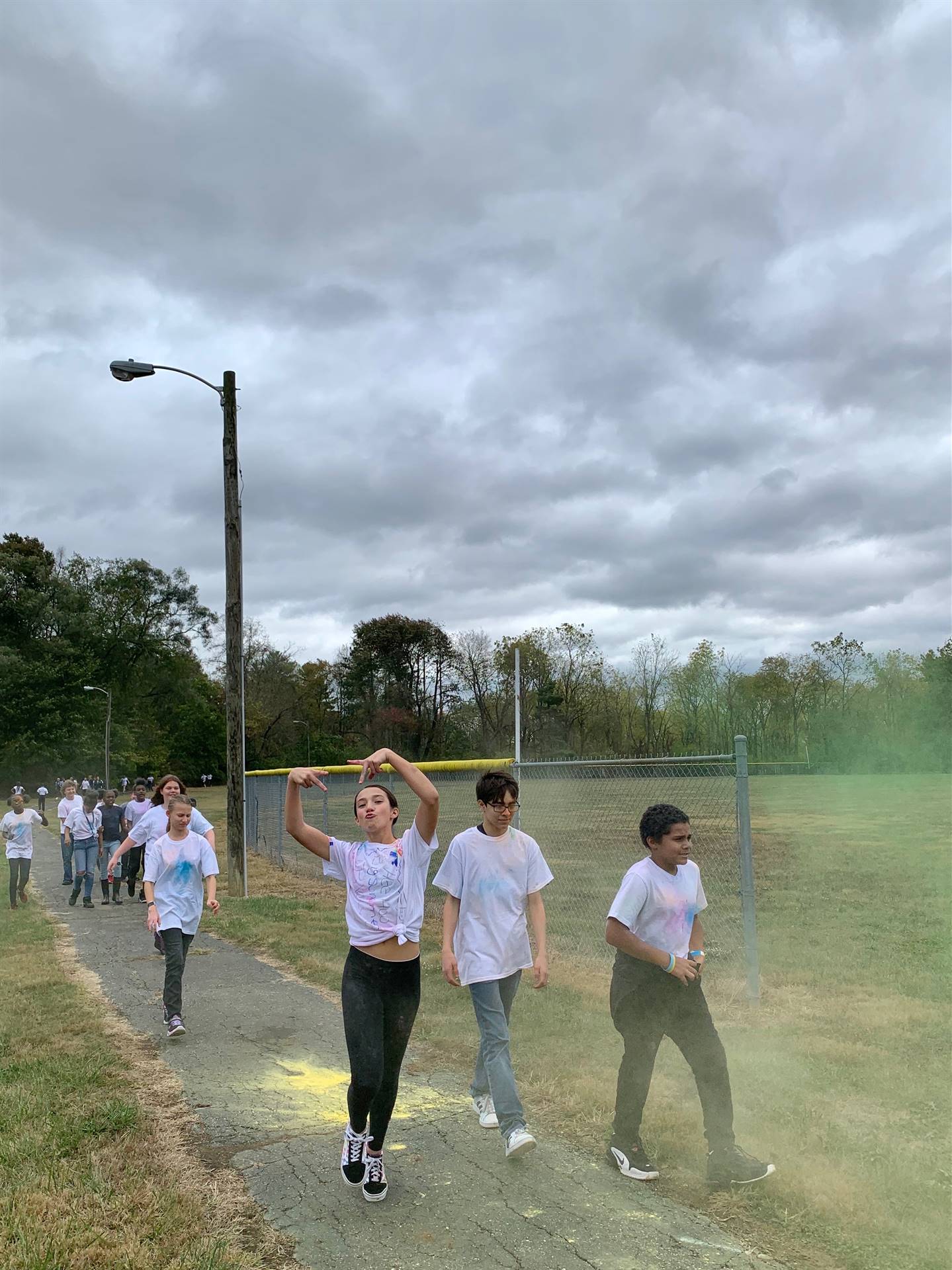 students on color walk