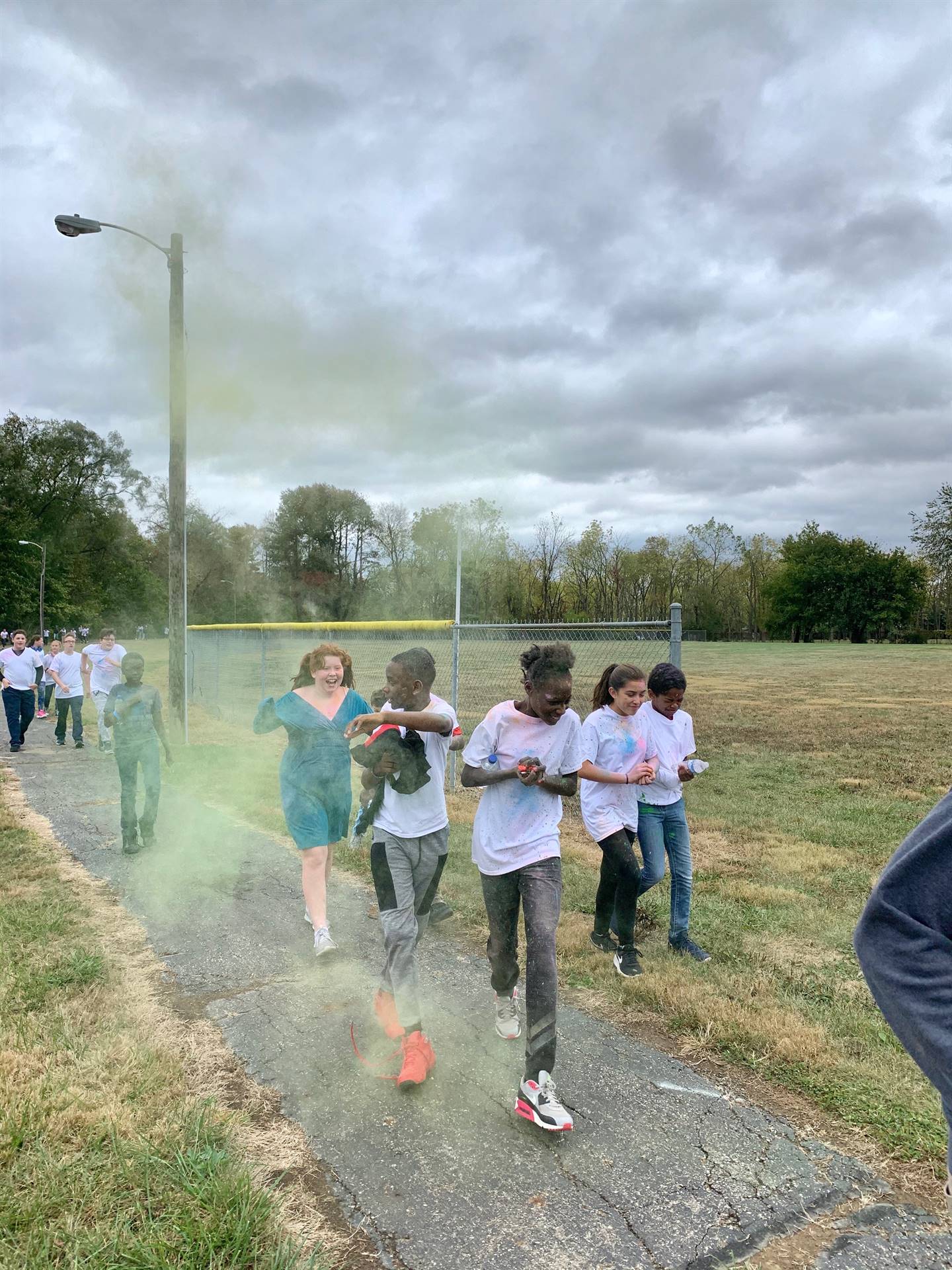 students on color walk