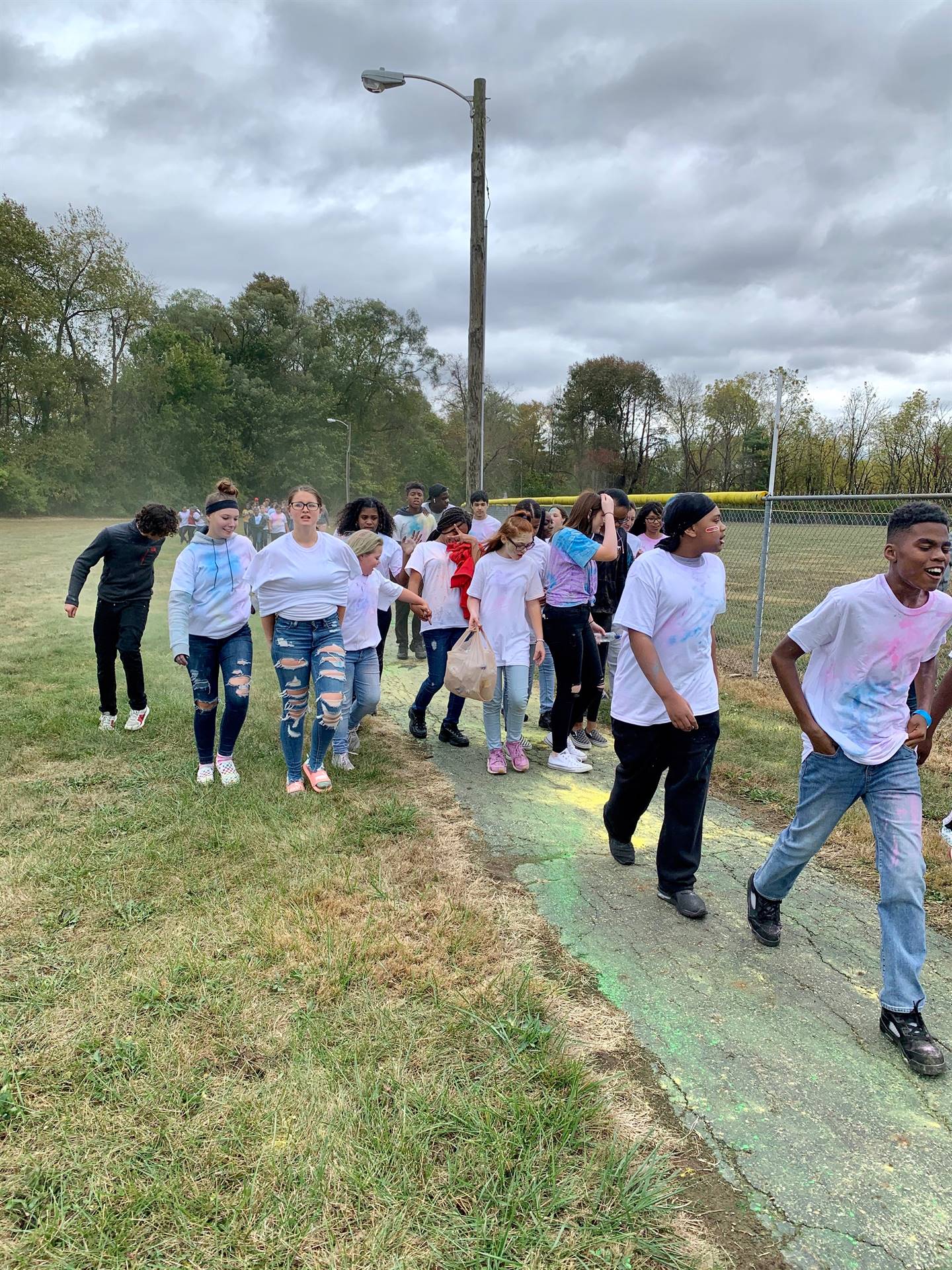 students on color walk