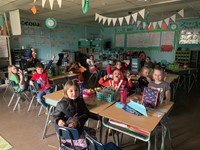 Eating lunch in the classroom