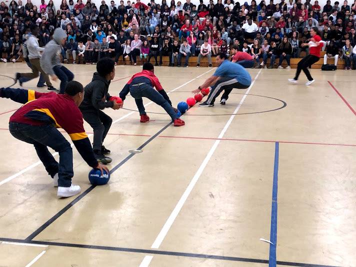 staff vs. student dodgeball