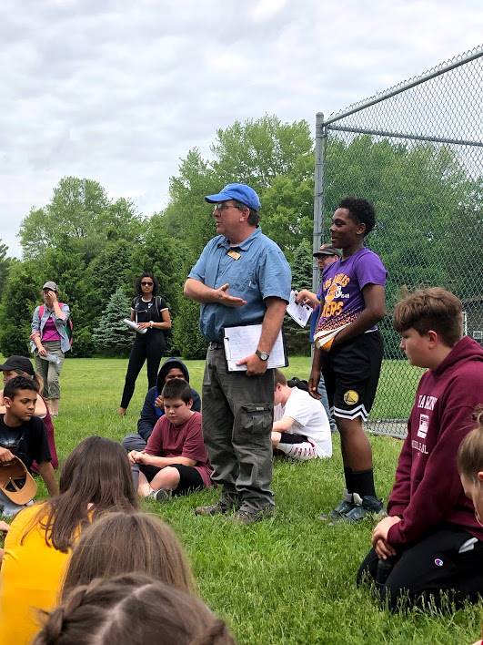 students doing activity at camp