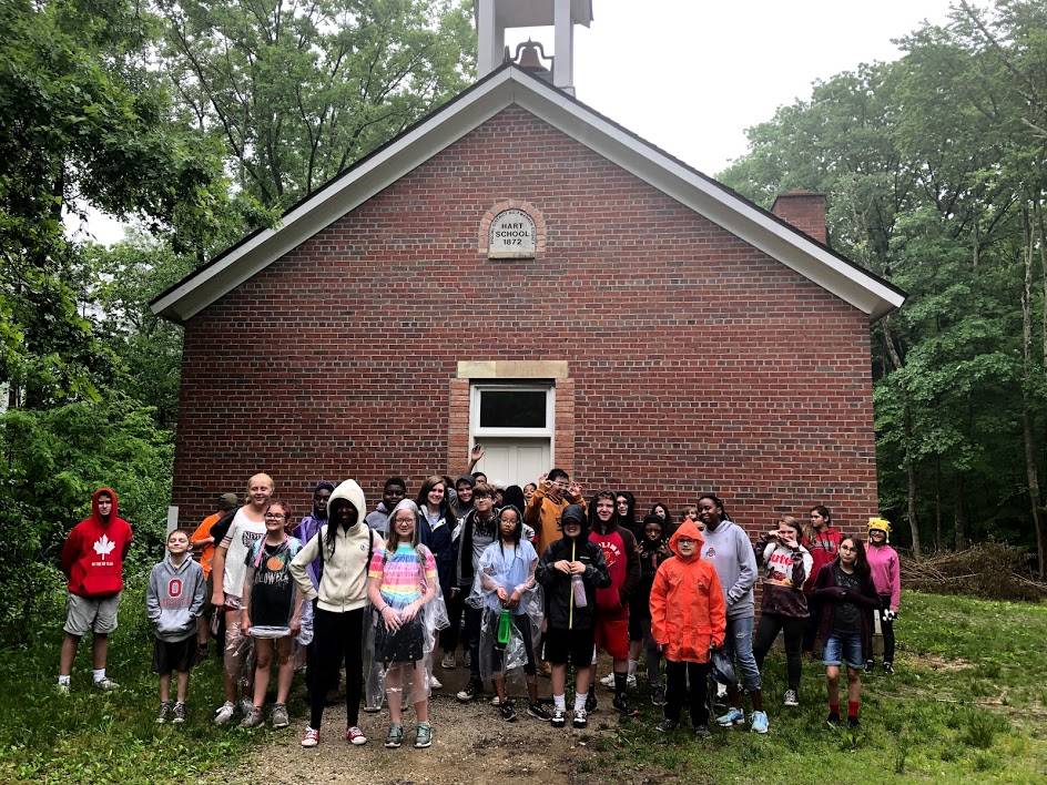 students doing activity at camp