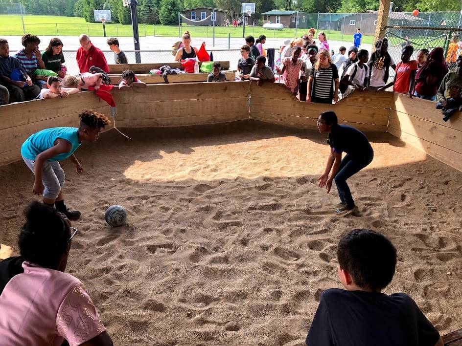 students playing gaga ball