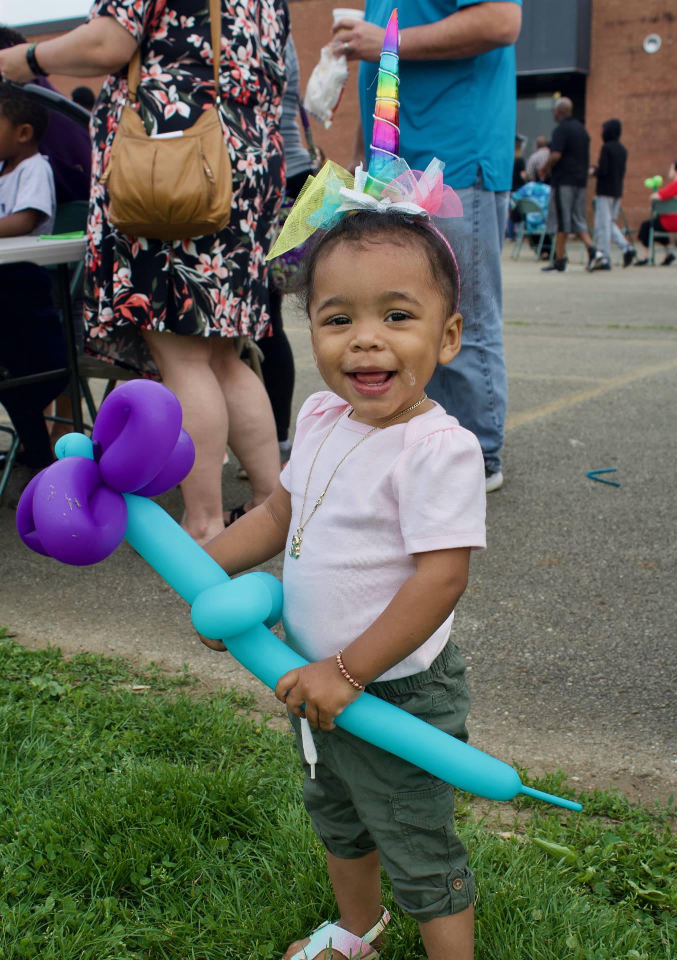 little girl with balloon