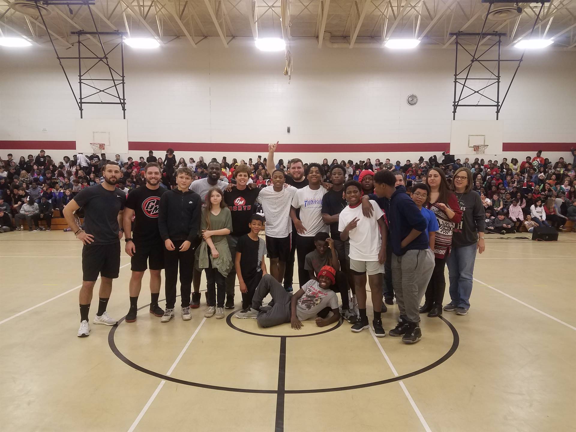 7th grade vs Staff bball