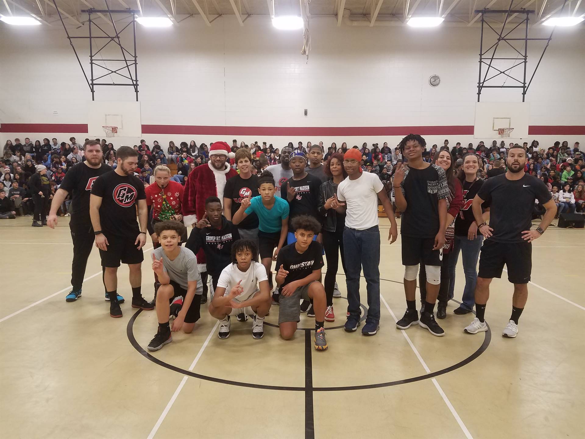 8th grade vs Staff bball