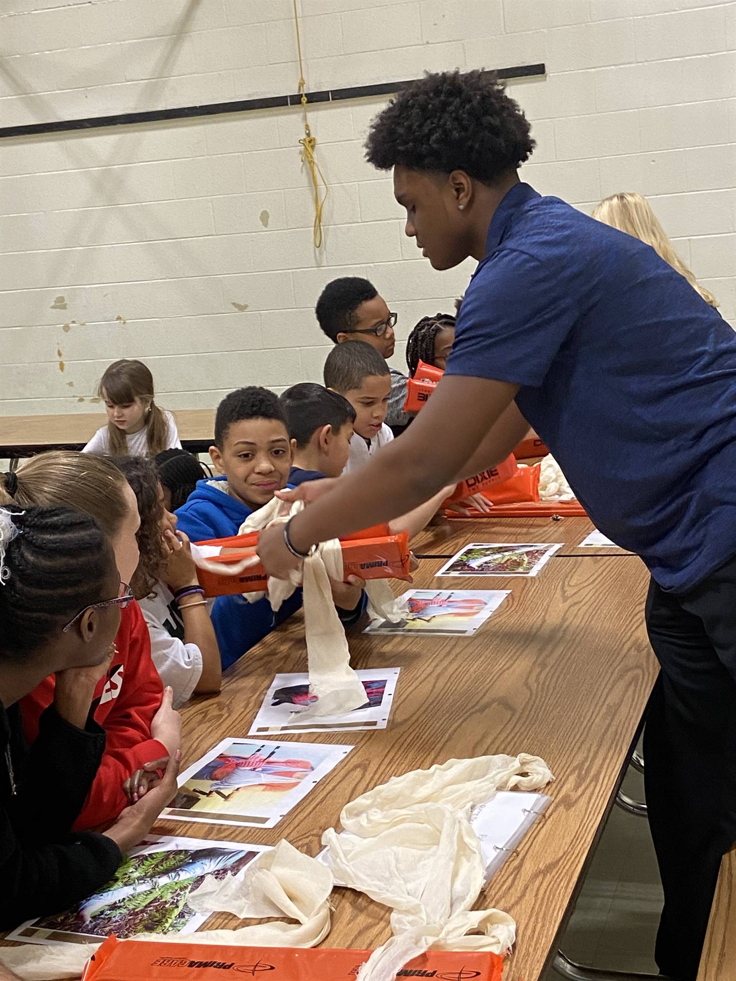 Students learning about first aid