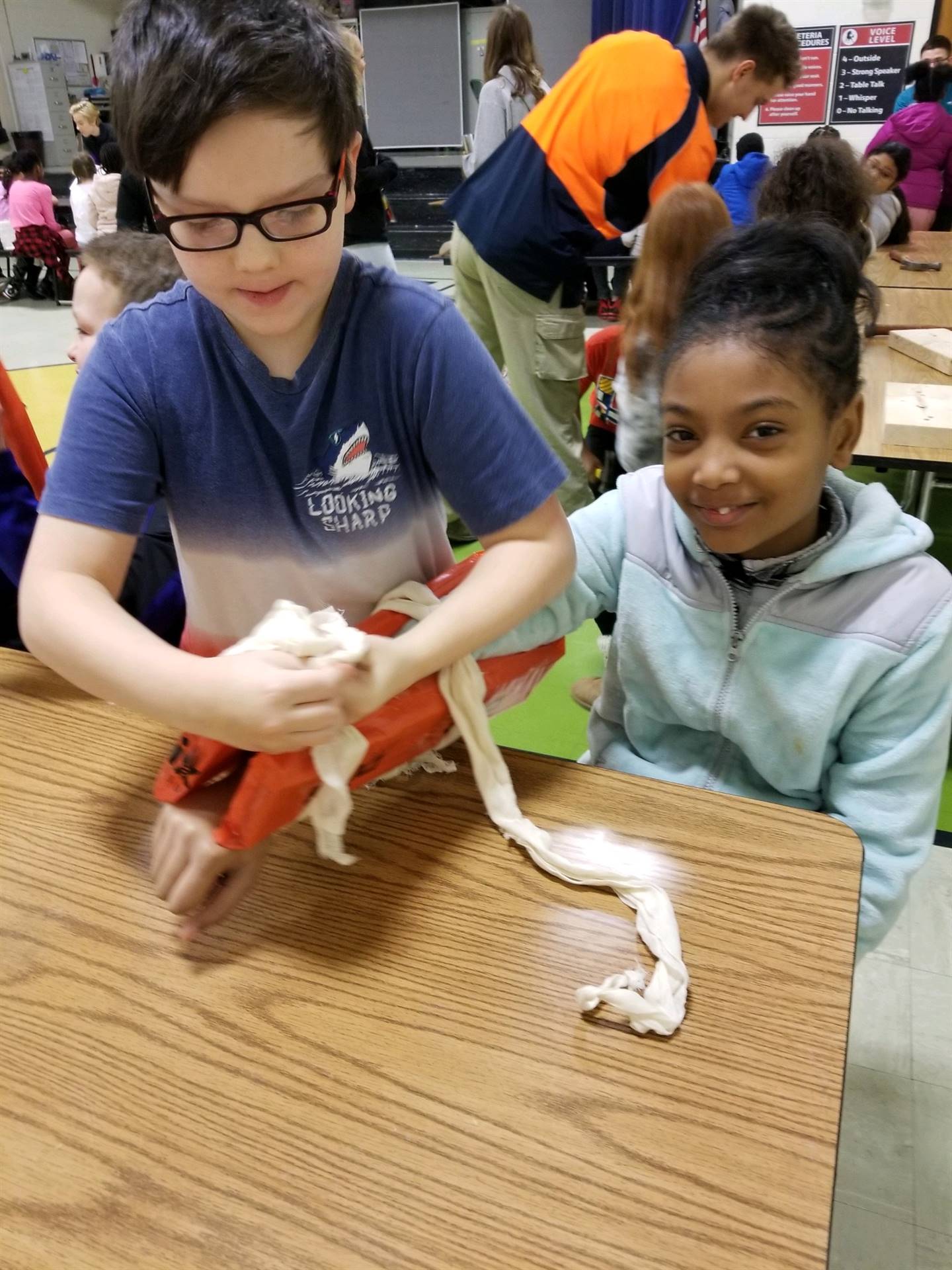 Students practicing first aid