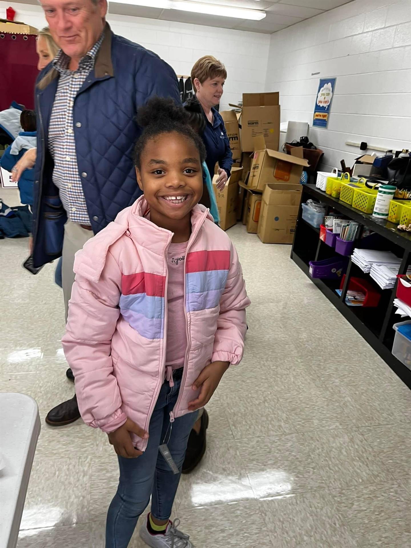 Students getting a new coat!