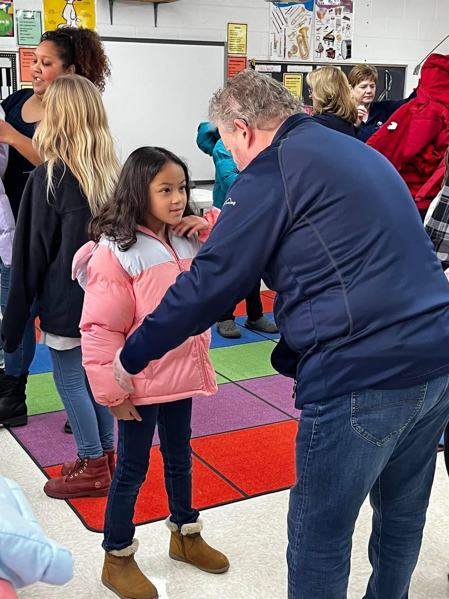 Students getting a new coat!