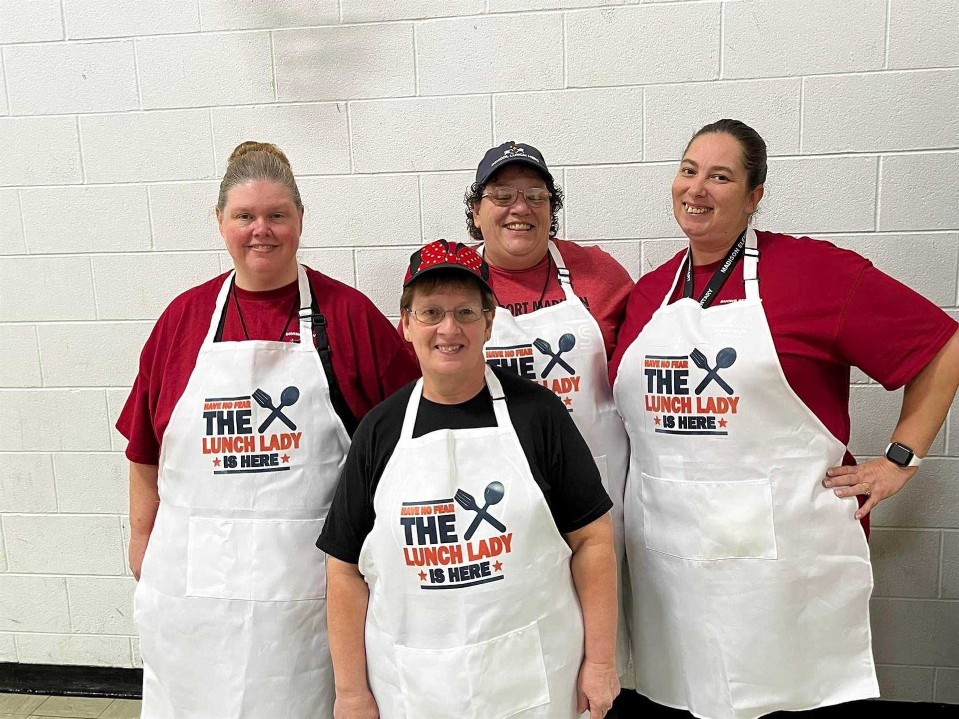 Cafeteria Staff dressed in costumes