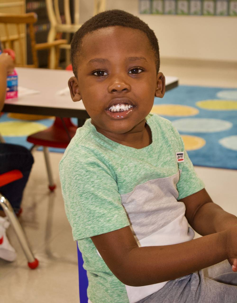 preschool boy smiling