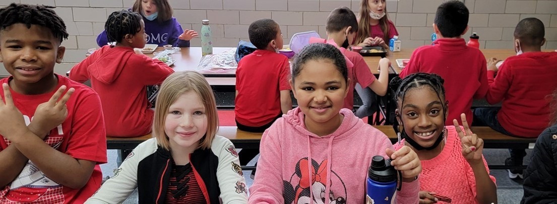 Students celebrate Red Day at lunch 