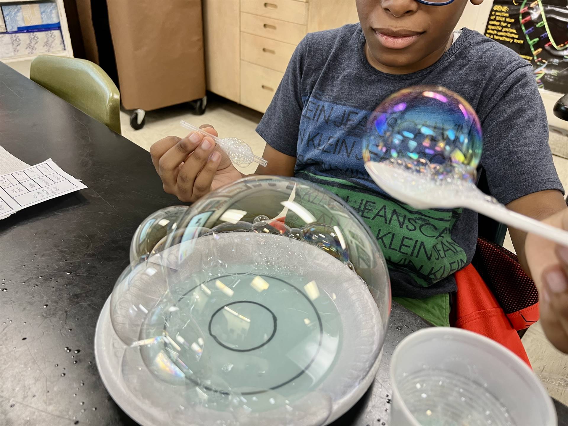 large bubbles and bubble on spoon