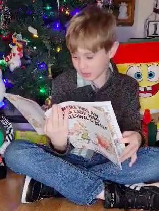 boy reading book