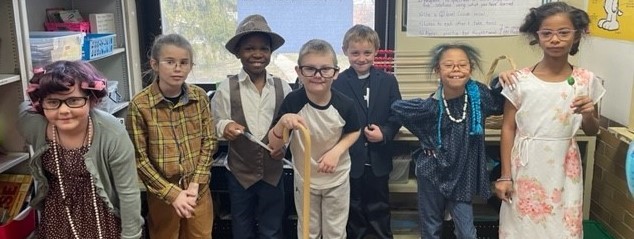 Students dress up to celebrate 100 days of school.