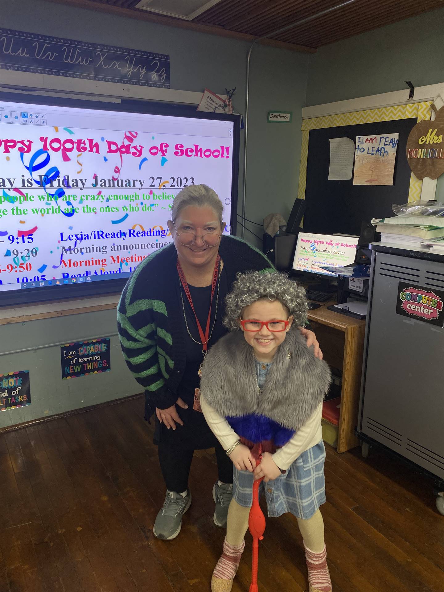 GE celebrates 100 days of school. 
