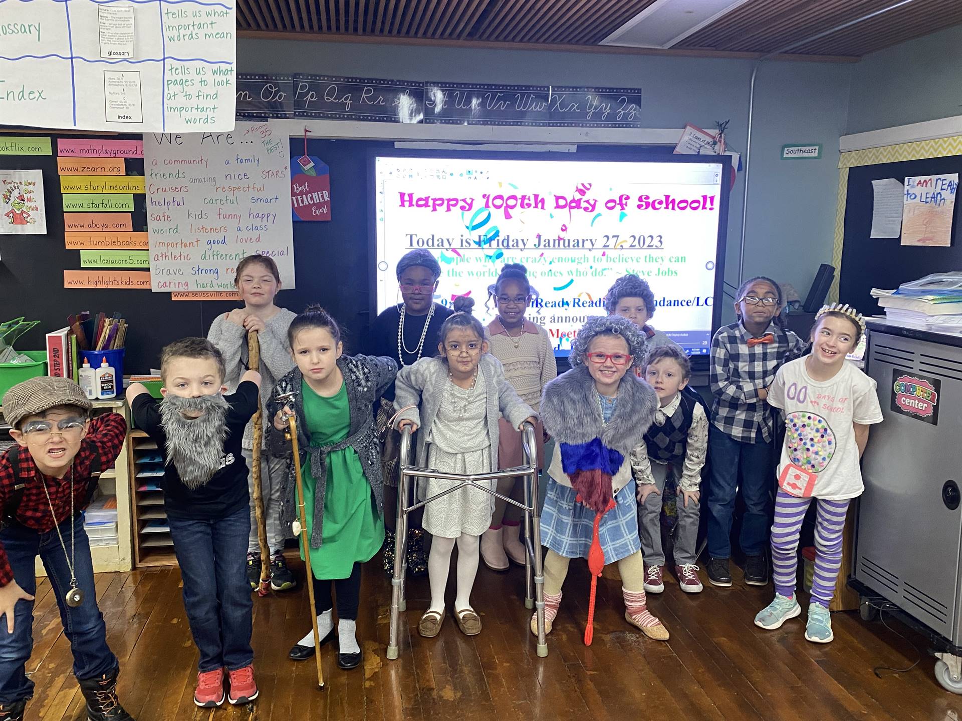 GE celebrates 100 days of school. 