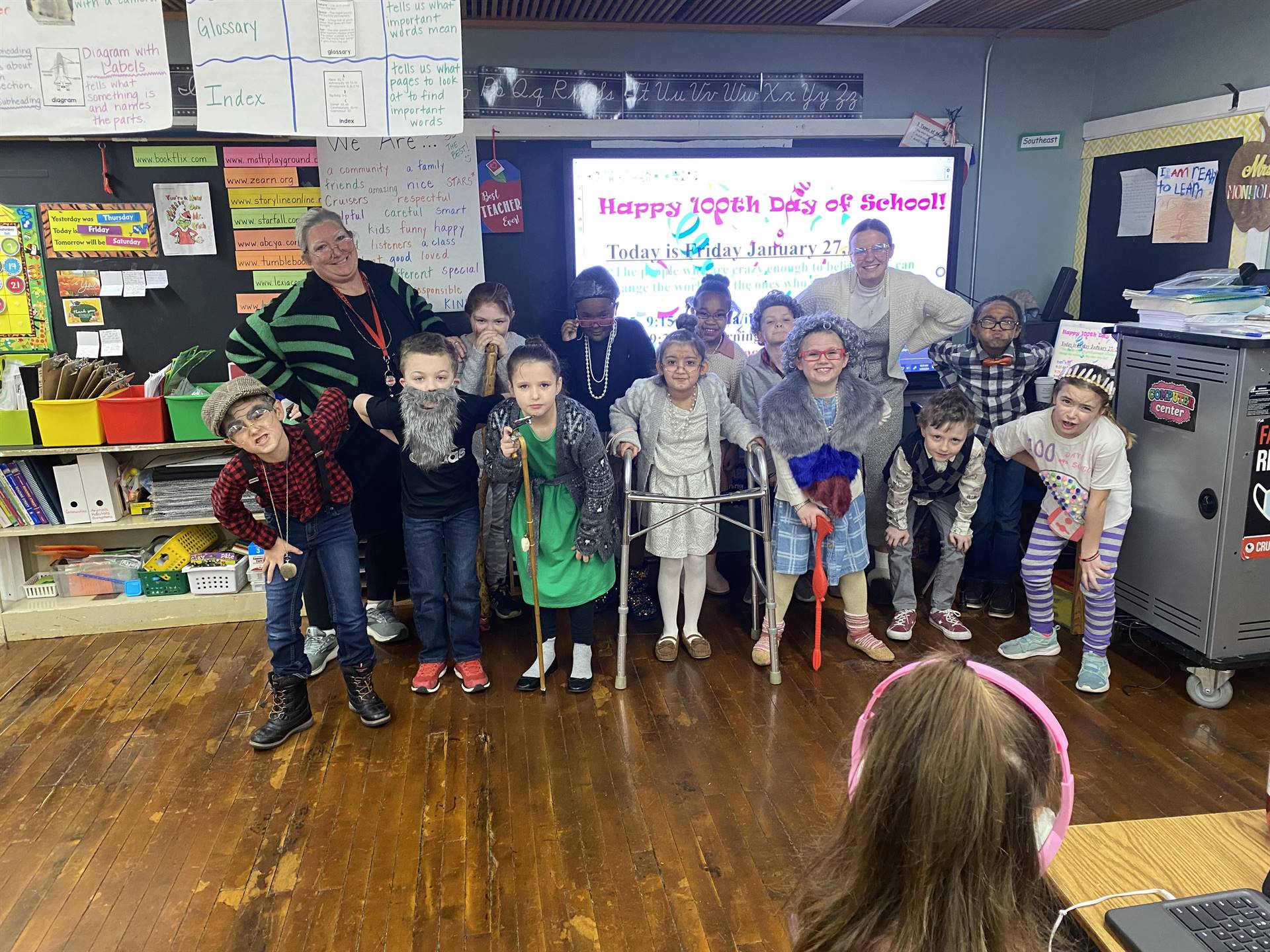 GE celebrates 100 days of school. 