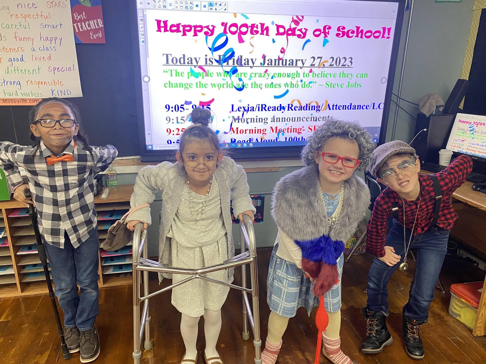GE celebrates 100 days of school. 