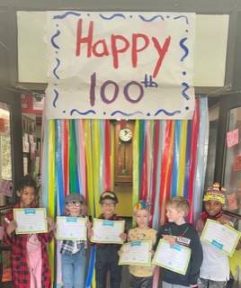 GE celebrates 100 days of school. 