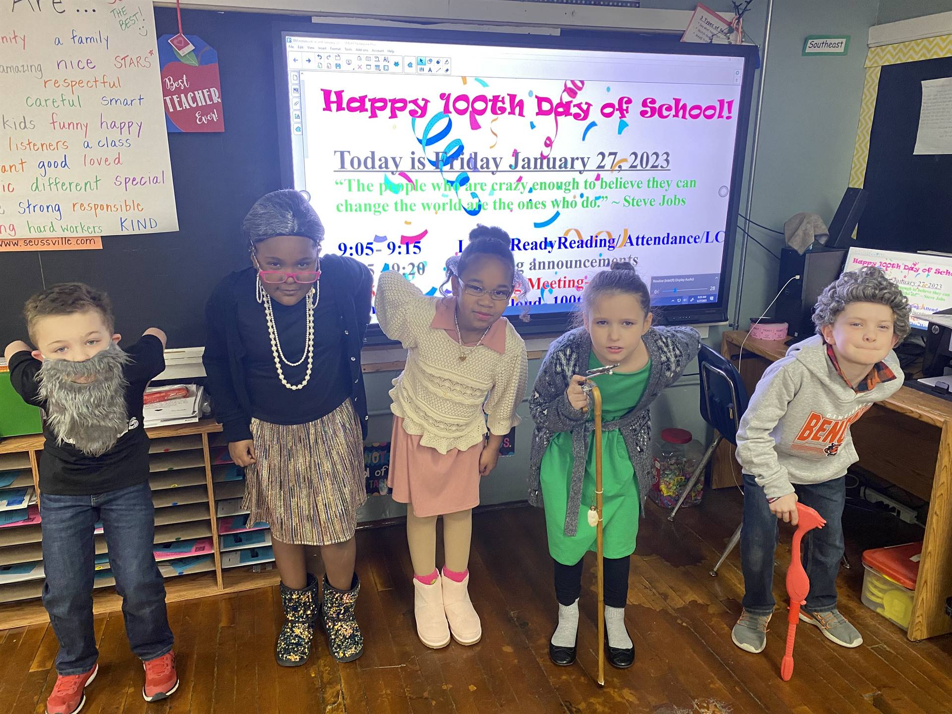 GE celebrates 100 days of school. 