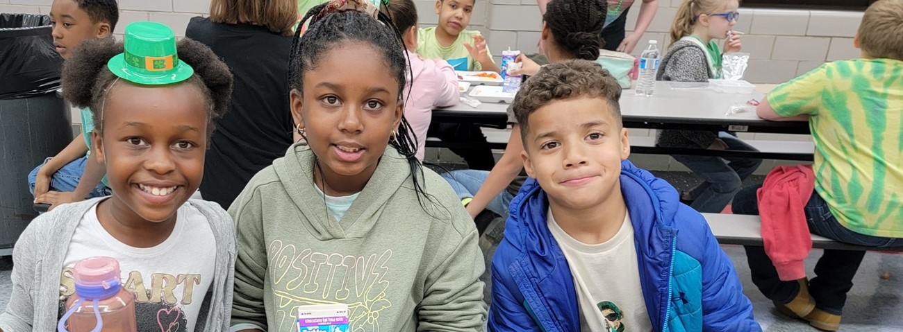 Student&#39;s enjoying lunch on St. Patrick&#39;s Day