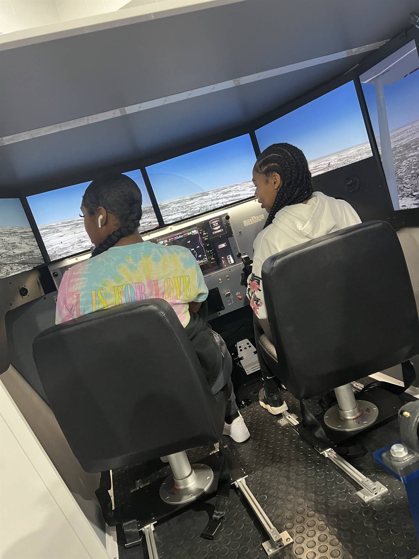 students learning to pilot