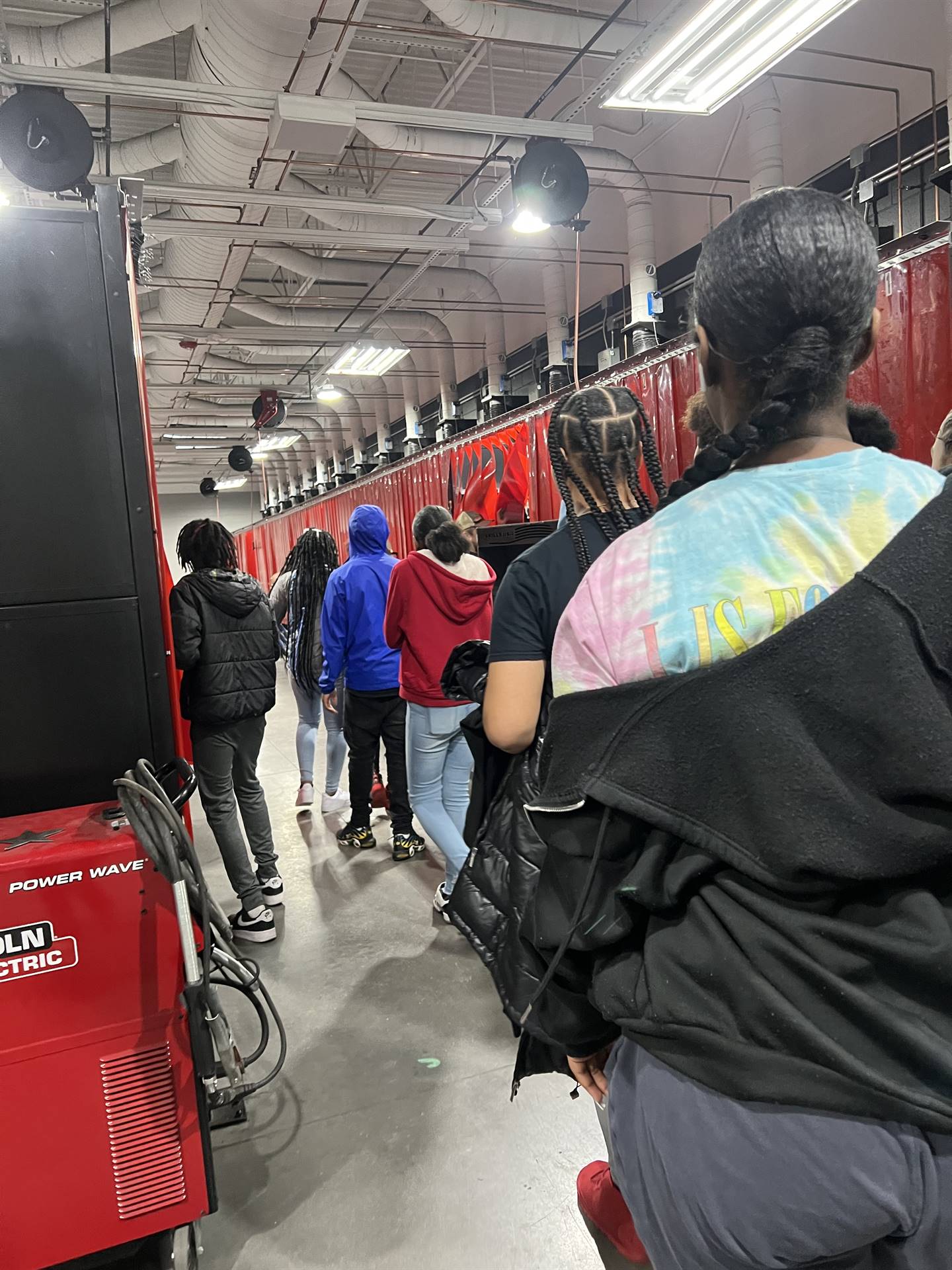 students touring the career center