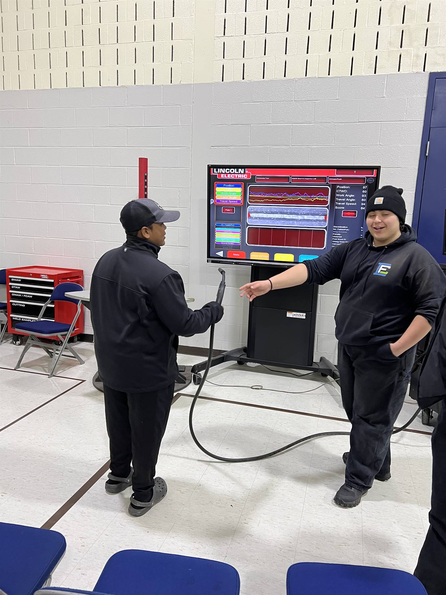 students touring the career center