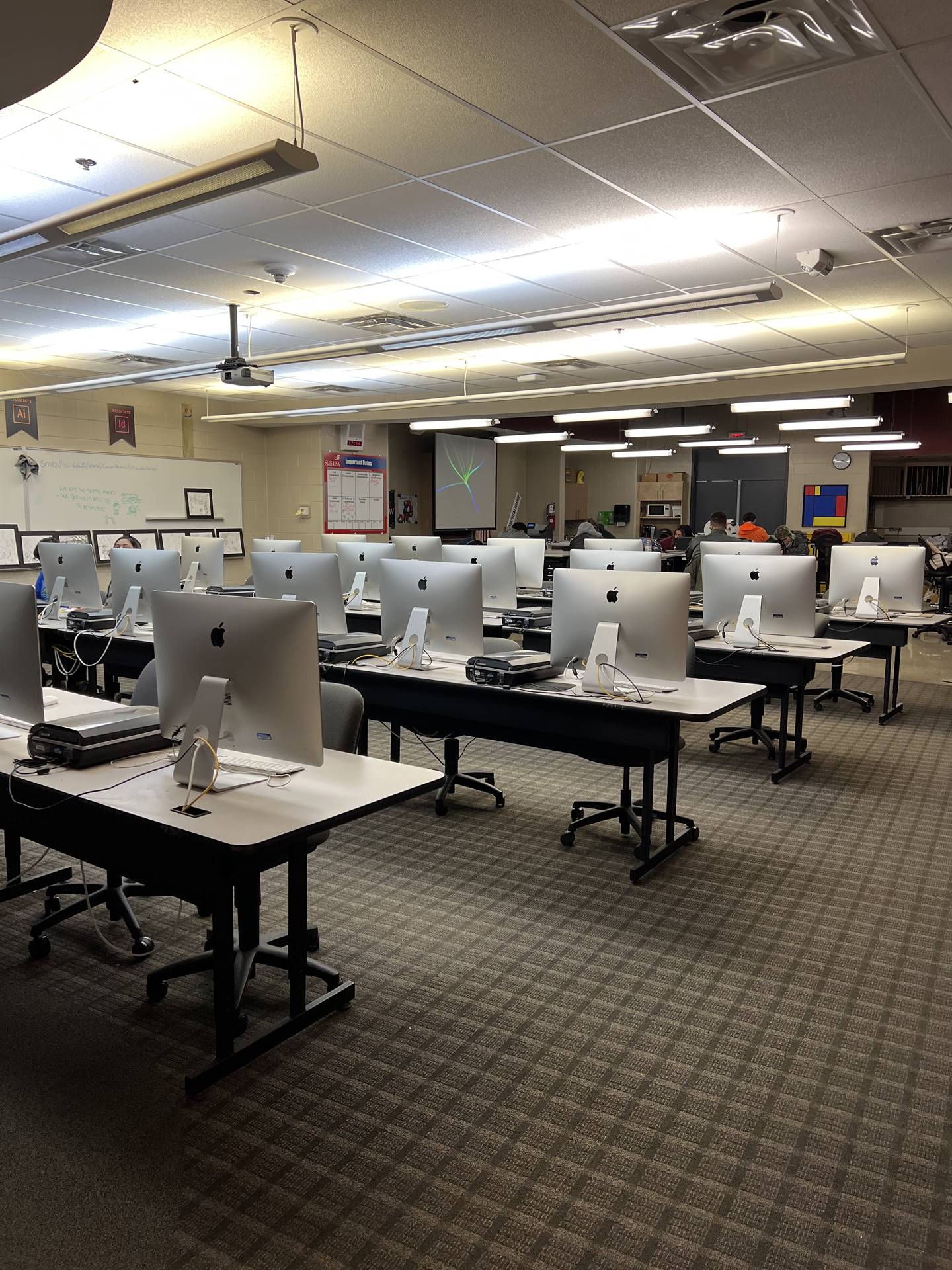 students touring the career center