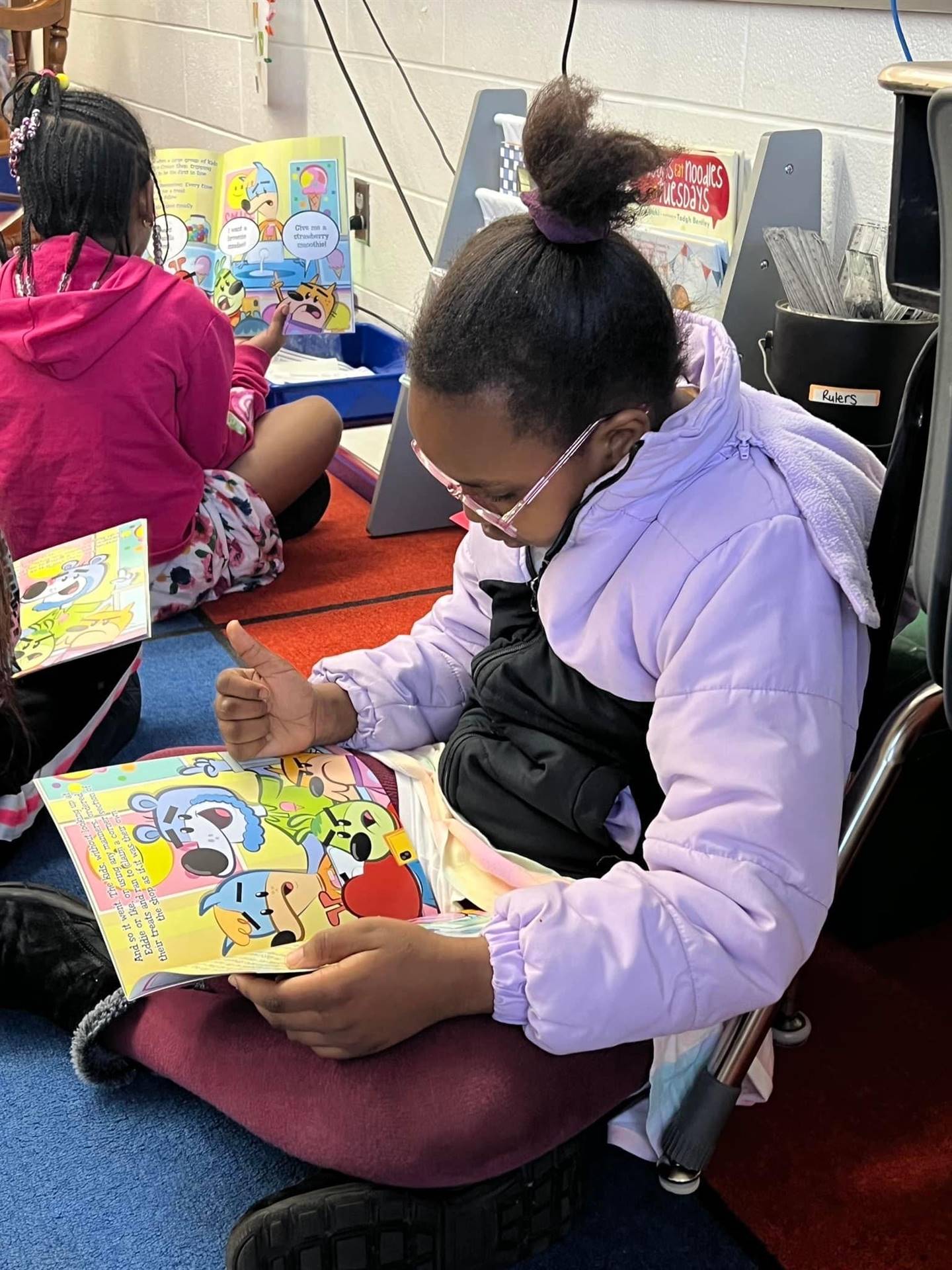 Students reading books