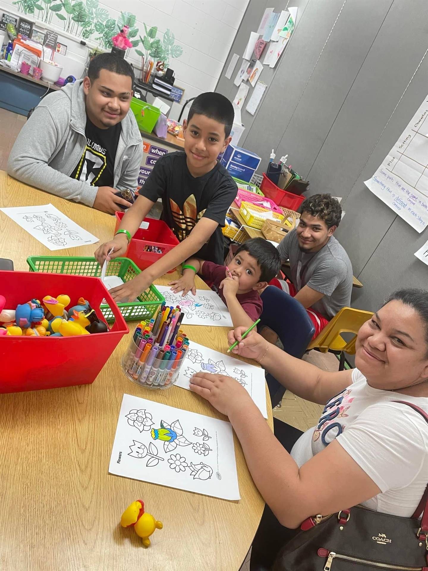 Families enjoying games with children