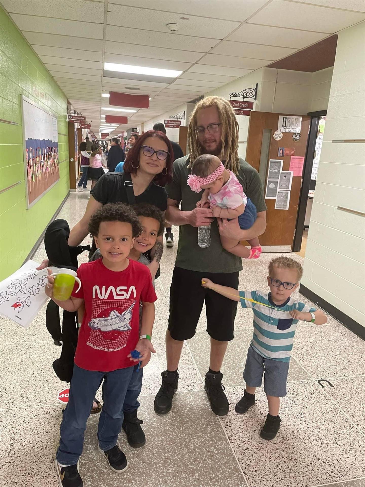 Family enjoying literacy night