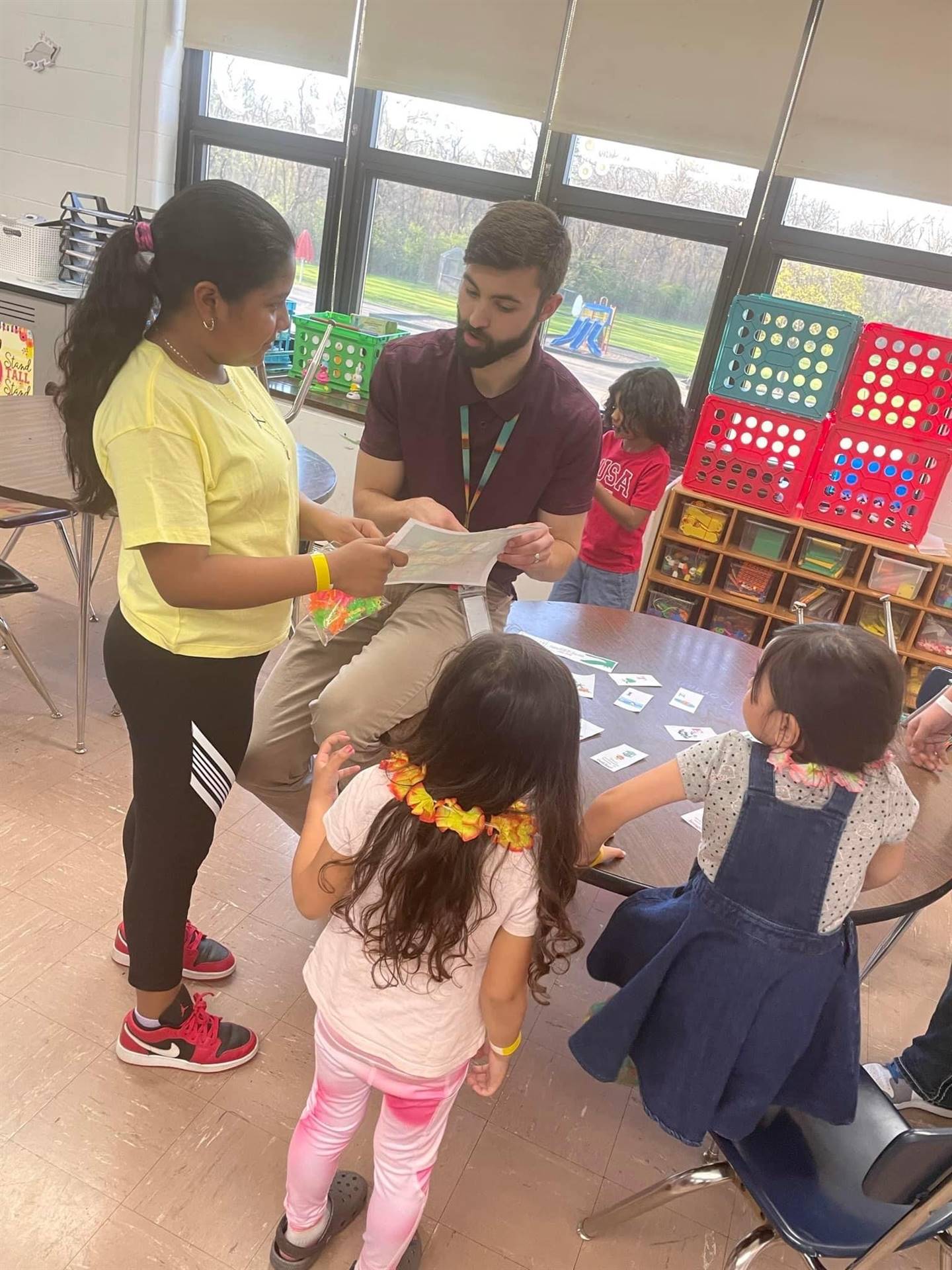 Teacher and students in an Escape room