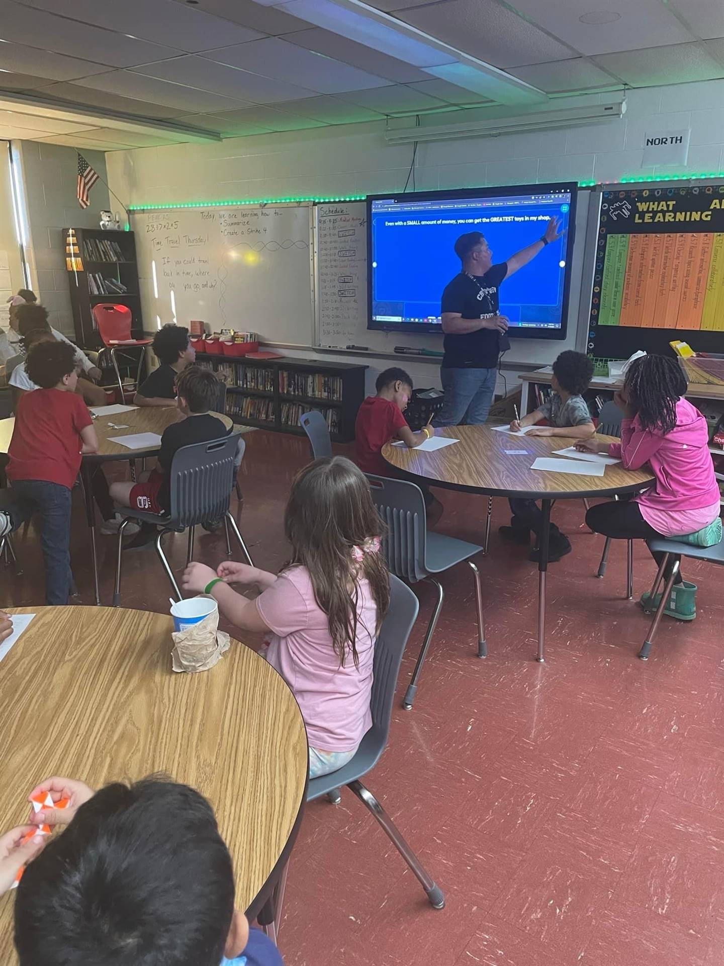 Teacher and students in an Escape room