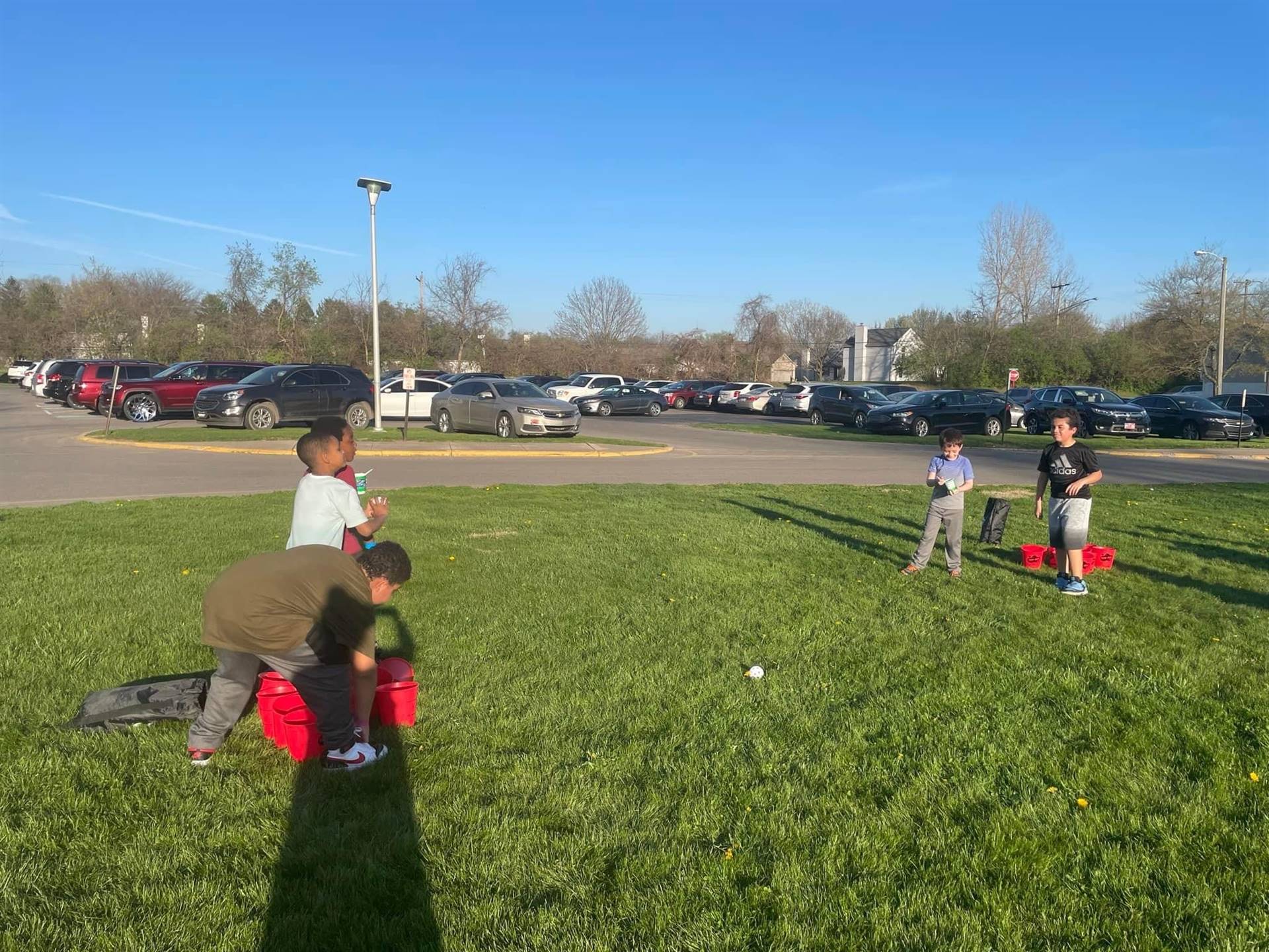 Students playing outside games