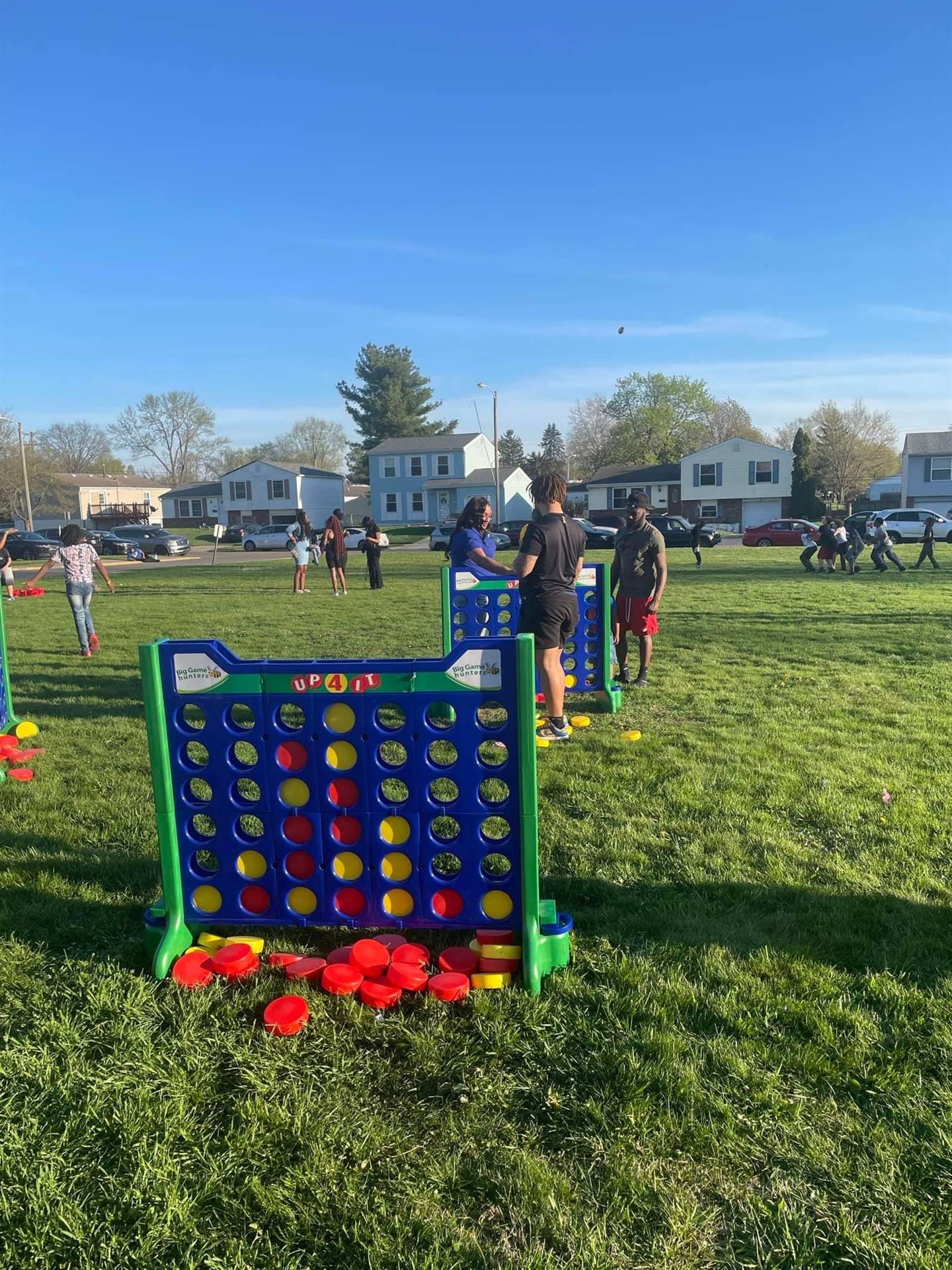 Students playing outside games