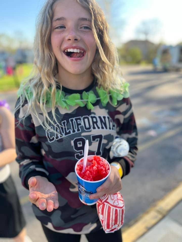 Students enjoying a cold treat