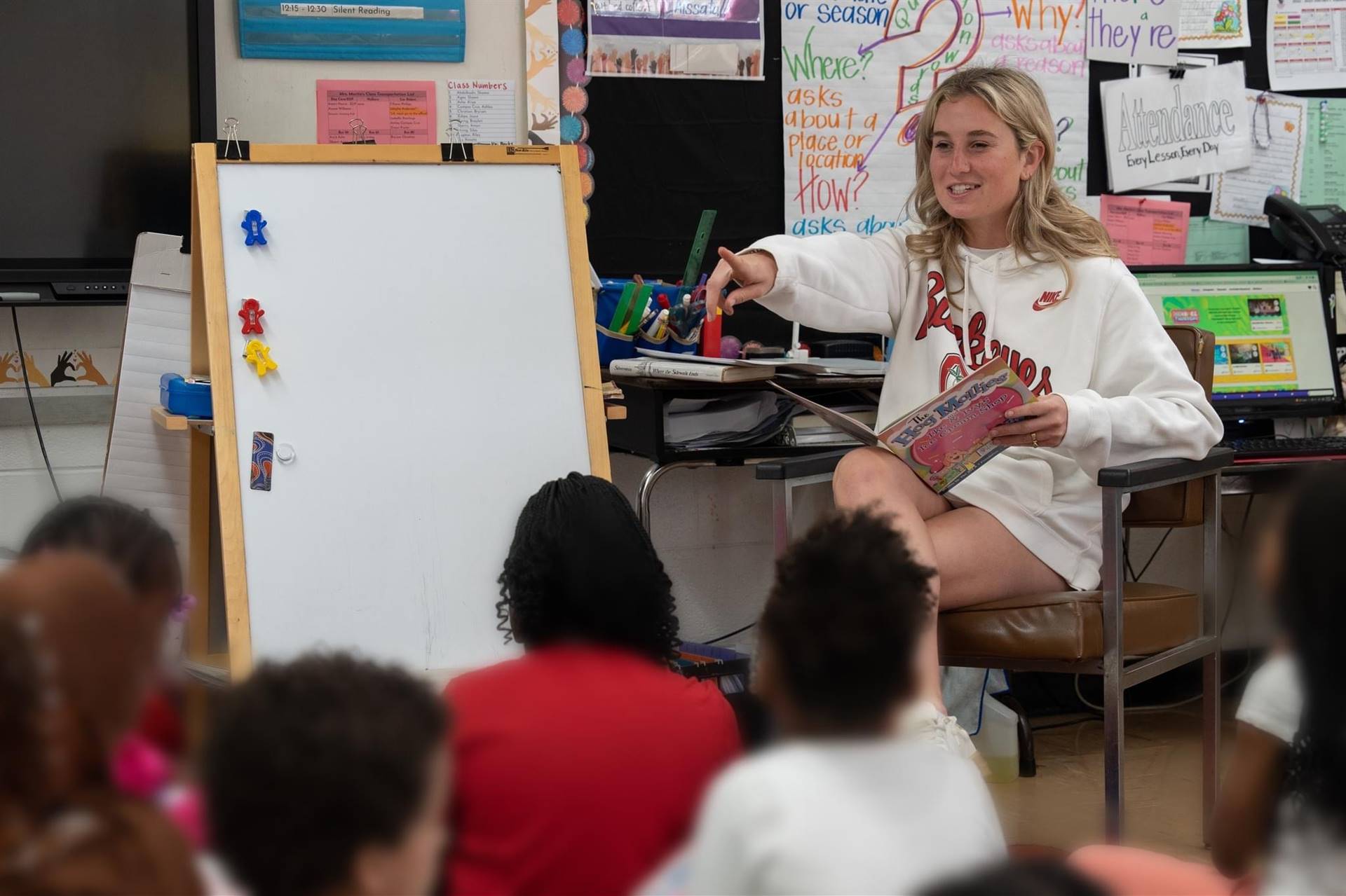 Students being read to