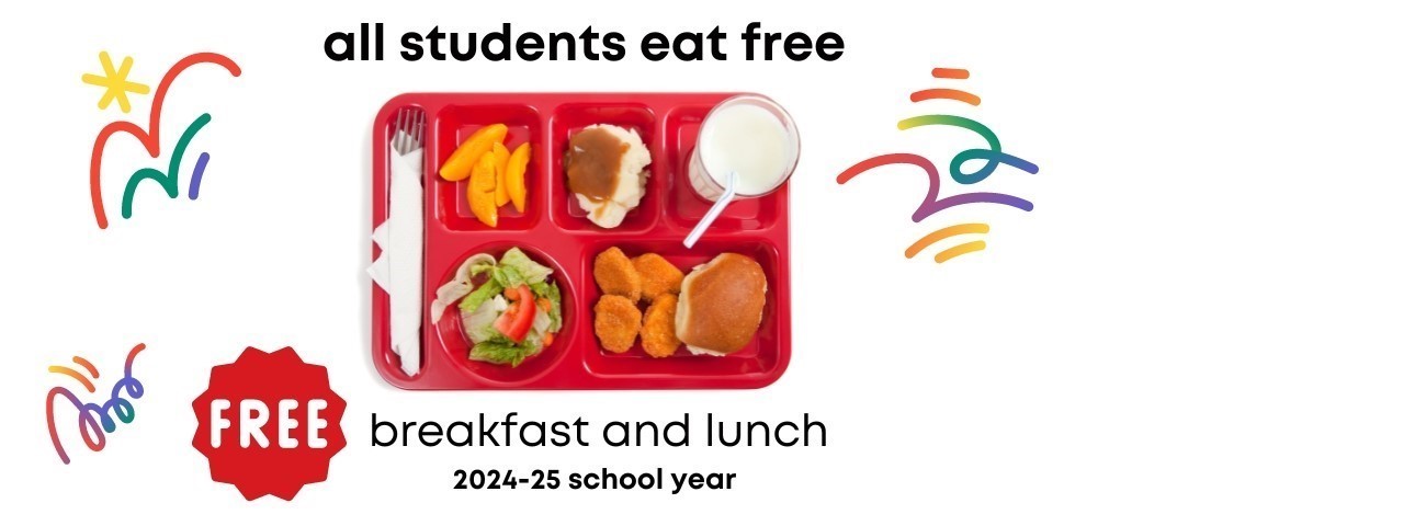 cafeteria tray with food graphic