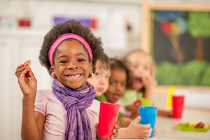 Children eating a snack